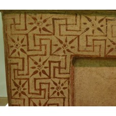 Terracotta sarcophagus, extended swastika, solar symbol